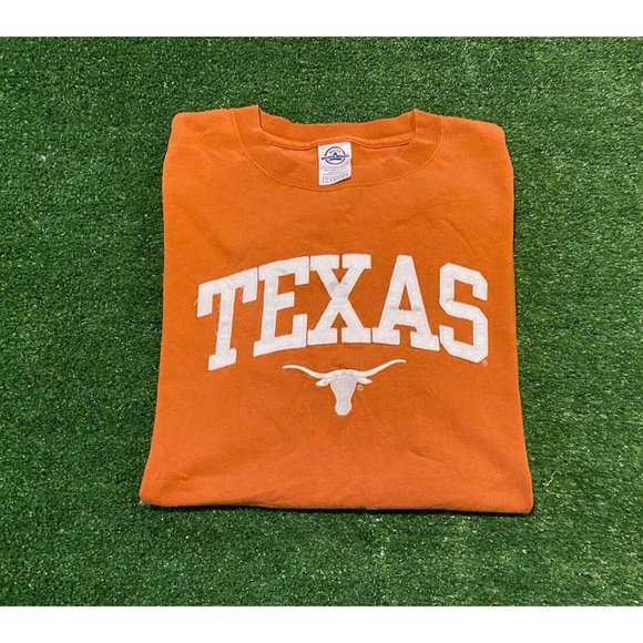 Retro Y2K Texas UT Longhorns arch tackle twill t-shirt large orange Hook em - Picture 1 of 11